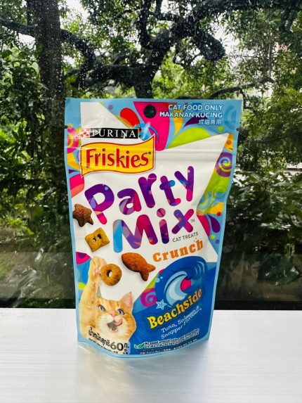 Friskies Party Mix Treat Beachside Tuna,Salmon & Snapper 60Gm Adult